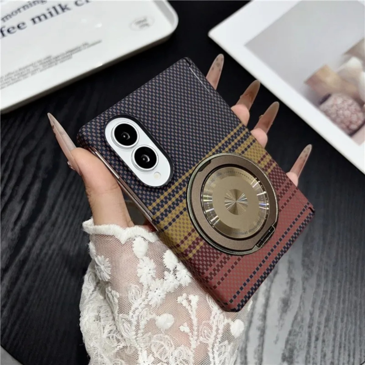 Taco Stand Holder - Capa de Couro de Fibra de