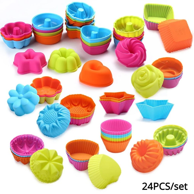 Donut Mold Silicone - 24 Peças de Forma de Silicone