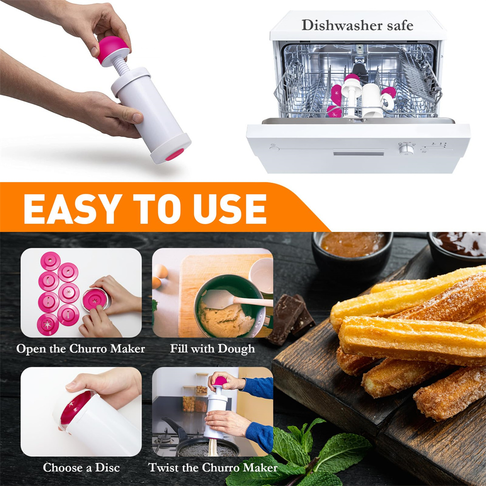DIY Manual Cookie Press Maker  - Churros Maker Gun avaliação e preço